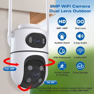 Regis 6MP Wifi ip <span class=keywords><strong>camera</strong></span> ngoài trời an ninh CCTV Ống kính kép tự động theo dõi tầm nhìn ban đêm âm thanh hai chiều đám mây icsee csecurcam tính năng - Product Image 2