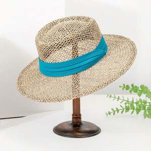 2025 Summer Hollow Out Design Seagrass <b>Straw</b> <b>Hat</b> Beach Telecospe Crown <b>Boater</b> <b>Hat</b> for Women Lady Sun Shade - Product Image 1