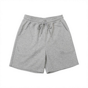 Wholesale Custom 100% Cotton Worsted Knitted Hot Men's Summer Shorts Breathable Soft <b>Elastic</b> Waistband Mid Drawstring - Product Image 3