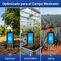 Sensor de Suelo 8 en 1 RS485, Medidor de Humedad, Temperatura, NPK, PH, EC para Agricultura Inteligente en México, Equipo de Prueba de Suelo