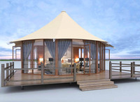 Nouveauté 2024 Tente de Glamping Éco & Luxe Romantique, Imperméable, pour Campement, Maison Préfabriquée, Resort, Désert et Safari