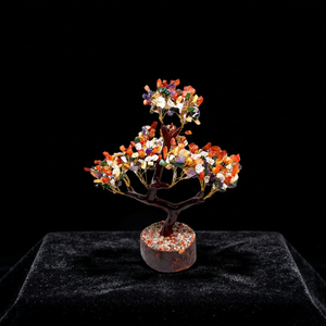 Figurine d'arbre en agate multi-chakra à 300 copeaux, faite à la main, écologique, thème amour, cristal Feng Shui pour la maison - Product Image 2