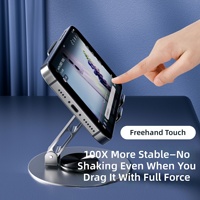 360 ° Support de téléphone et tablette pliable en métal, support de bureau rotatif pour iPad, iPhone, support universel portable