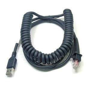 Cable Espiral Retráctil de Cobre Puro USB a RJ50 para Lector de Códigos de Barras Datalogic GM4430 QW2120 QD2430 <span class=keywords><strong>GD4130</strong></span> QW2100 - Product Image 4