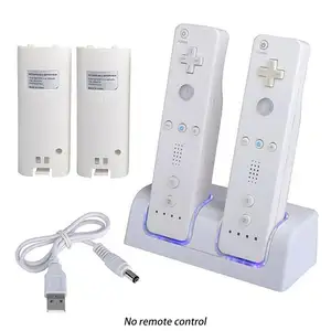 New Dual Charging Station Dock And Battery Pack Kit For Wii/Wii U Remote Controller
