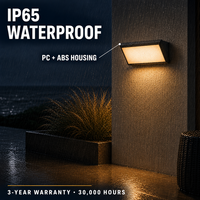 Luminaire mural LED extérieur étanche IP65 OEM ODM PW2651 12W 21W 37W 60W en PC triangulaire pour portail, hôtel, jardin, cour et zones côtières