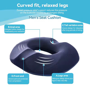 Cuscino Ergonomico in Memory Foam a Forma di <span class=keywords><strong>Ciambella</strong></span> per Emorroidi e Sollievo Prostatico, Imbottitura per Sedia <span class=keywords><strong>da</strong></span> Ufficio e Casa - Product Image 3