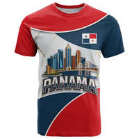 T-shirt personnalisé pour homme à col rond et manches courtes, imprimé intégral avec motif d'oiseau national du Jour de l'Indépendance du Panama, de haute qualité