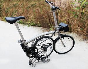 Vélo pliant 20 pouces pour femme, cadre en titane, entièrement amorti, avec freins à disque et 3 vitesses - Product Image 6