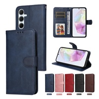 Étui pour carte et portefeuille, étui pour livre pour Samsung A56, étui moderne Folio Hoesje, étui pour livre, portefeuille à rabat, étui en cuir PU, portefeuille pour téléphone portable - Bleu