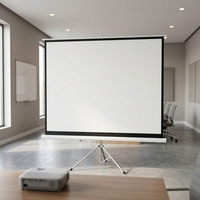 Écran de projection sur trépied de 100 pouces, tissu PVC blanc mat, support d'affichage pliable portable pour conférences et éducation
