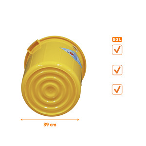 80L Round Colorful PP Plastic <b>Bucket</b> <b>with</b> <b>Lid</b> Eco-Friendly Storage Container Heavy Duty Large Capacity for Household Commercial - Product Image 4