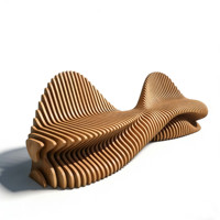 Banc en bois paramétrique de luxe sur mesure, chaise d'attente haut de gamme en bois massif pour écoles, aéroports, hôtels, extérieur, jardin, mobilier commercial