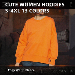 TongYang Venta al por Mayor S-4XL Sudaderas Casuales con Forro y Estampado para Mujer, 13 Colores, Otoño/Invierno, Suéter Holgado de Felpa Gruesa - Product Image 2