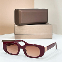 Lunettes de soleil rectangulaires de petite taille pour femmes, style designer de haute qualité, monture en acétate, verres dégradés, lunettes de soleil rétro pour femmes