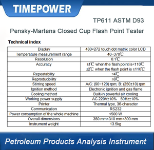 ASTM D93 Tam Otomatik Alev Noktası Test Cihazı Model TP611 TIMEPOWER Test Cihazı Yağlayıcı ve İzolasyon Yağı Petrol Ürünleri Test Cihazı - Product Image 4