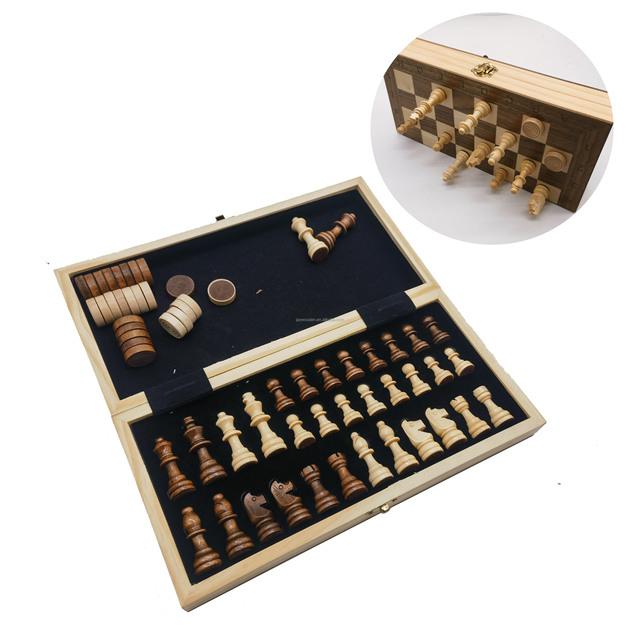 Factory Modern Decorative Chess European Ajedrez Wood Foldable Number Family Game Luxury Pieces Magnetic Wooden Chess Set