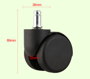 Yüksek kalite ile 55mm siyah ikiz plastik hint 11*22mm halka kök fabrika sıcak satış okul ofis koltuğu tekerlekler çelik malzeme - Product Image 5