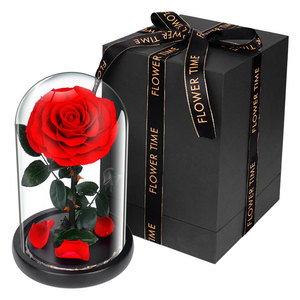 Bernudi Valentines Mother Day Eternal Rose Preserved Rose Flowers In A Acrylic Box Preserved Roses With Love You Necklace Gift