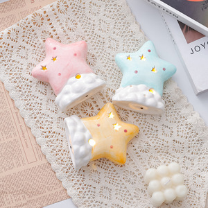 European Ceramic Star-shaped Christmas Ornament Night <b>Light</b> Eco-Friendly Birthday Gift Living Room Ornament <b>Sleep</b> Lamp - Product Image 2