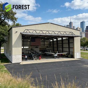 โรงเก็บเครื่องบินโครงสร้างเหล็กสำเร็จรูปราคาโรงงานสมัยใหม่ ประกอบง่ายสำหรับเครื่องบินเชิงพาณิชย์ ส่งตรงจากโรงงาน - Product Image 1