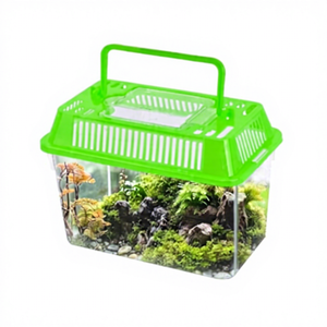 Transporteur d'animal familier en plastique de réservoir de <span class=keywords><strong>tortue</strong></span> Transparent portatif pour de petits Terrariums de reptiles - Product Image 1
