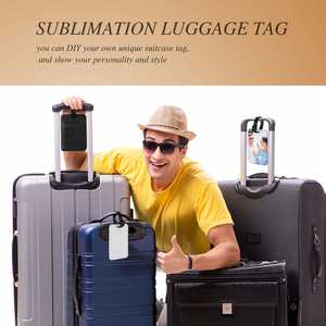 Étiquette de bagage en cuir PU personnalisable par sublimation, design sur mesure, transfert thermique - Product Image 6