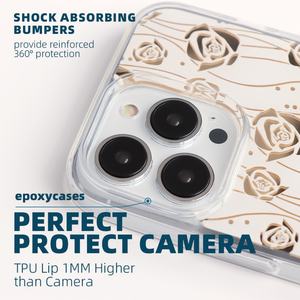 Funda de Teléfono de Resina con Diseño de Rosa y Flores, Impresión Elegante, Electrochapada, para Chicas, para iPhone 15 Pro Max, de Fabricantes Originales - Product Image 4