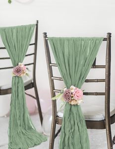 Chemin de table en gaze de coton bleu, style bohème rustique, 120 pouces, effet scintillant, pour mariage, fête, baby shower, anniversaire, maison - Product Image 4