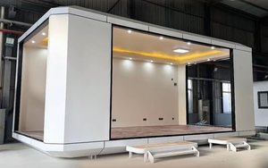 Cabine de luxe de style moderne au <span class=keywords><strong>bord</strong></span> du <span class=keywords><strong>lac</strong></span>, structure en acier, maison de camping en plein air, bureau mobile de jardin, pod pour hôtel - Product Image 4