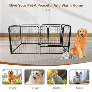 Kapalı açık ağır muhafaza katlanabilir Metal köpek sandık büyük <span class=keywords><strong>Pet</strong></span> köpek kafesleri Metal Kennels - Product Image 4