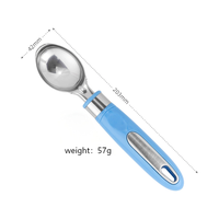 Cucchiaio per Gelato in Acciaio Inox con Manico Antiscivolo in PP e Foro per Appendere, Ideale per Casa e Gelaterie