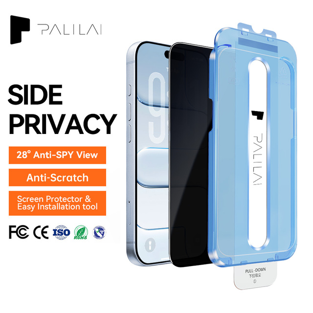 Zero Mistake Installation Frame Edgeless Privacy Glass for iPhone 17 16 15 14 13 12 Pro Max Plus Anti Spy Screen Protector