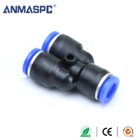 Conector Neumático en Y PY, Divisor de Manguera de Aire de 3 Vías de Conexión Rápida, Conector Rápido en Y Igual para Tubo PU/PA/PE