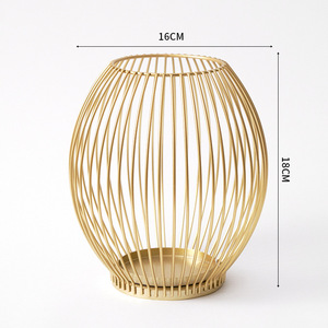 Home Living Room Decorative Retro Iron <strong>Metal</strong> Black Candle Holders <strong>Lanterns</strong> Candle Jars Ornament - Product Image 5