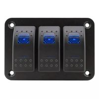 Panneau de commutation à bascule 3 interrupteurs en aluminium 5 broches marche/arrêt pour voiture, bateau, marine, camping-car, SUV, camion, bus