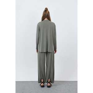 Ensemble décontracté en viscose surdimensionné pour femmes, manches longues, style minimaliste, respirant, noir, toutes saisons - Product Image 5