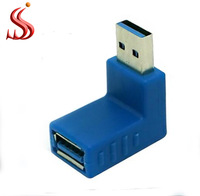 Adaptor konverter USB 3.0 AM ke AF, konverter bentuk L, USB 3.0 a Male ke Female, colokan sudut 90 derajat