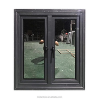 Fenêtre moderne à double vitrage résistant aux ouragans, à persiennes horizontales magnétiques en acier inoxydable, isolation thermique, extérieur en aluminium