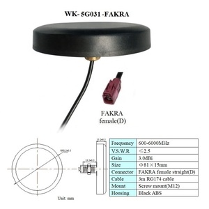 <span class=keywords><strong>Antenne</strong></span> de voiture étanche GSM 3g 4g Lte 5g, support aérien à gain élevé, montage mural à vis 600-6000MHz 5g - Product Image 2