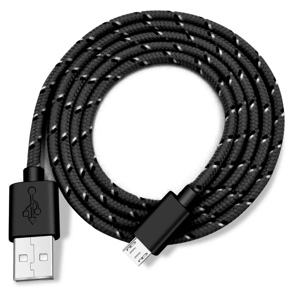USB Cable 1m/2m/3m Data Sync USB Charger Cable For Samsung Huawei Xiaomi HTC Android Phone Nylon Braided Microusb Cables