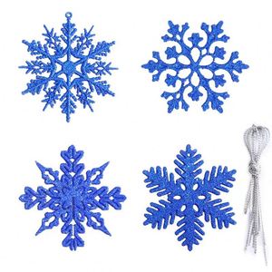 4-Inch Plastic Glitter Christmas <b>Tree</b> Hanging Snowflake Ornament - Product Image 3