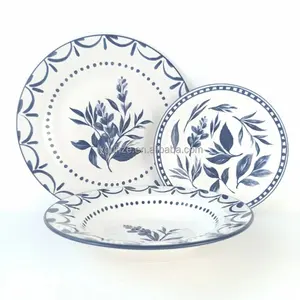 Китайский поставщик, французские Роскошные Синие растения, изысканные фарфоровые наборы посуды для макаронных изделий