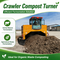 Retourneur de compost automoteur sur chenilles pour le traitement du fumier de vache et du fumier de poulet, retourneur de paillis entièrement hydraulique