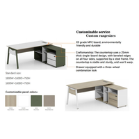 Conjunto de Escritorio Ejecutivo Modular Moderno y Ecológico en Forma de L, Adecuado para Trabajo Administrativo, con Garantía de Dos Años