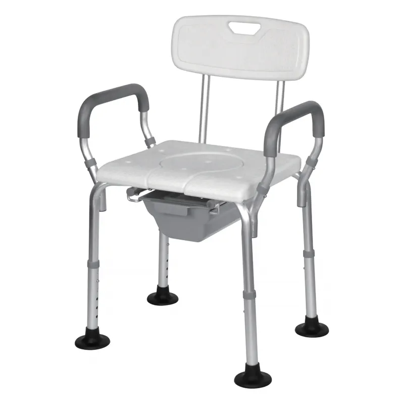 Silla de baño plegable para discapacitados, asiento de ducha de baño ajustable para ancianos, silla de inodoro 3 en 1 para personas mayores