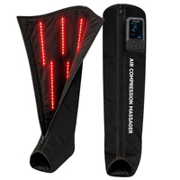 Bottes de massage par pressothérapie à lumière rouge 660 nm, 5 chambres, pour la récupération musculaire des athlètes, bottes de massage des jambes à compression d'air
