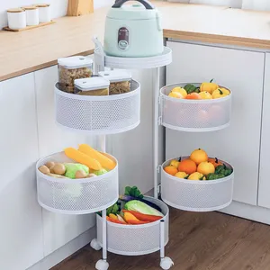 Étagère <span class=keywords><strong>rotative</strong></span> KSY pour le rangement des légumes et des fruits, étagère <span class=keywords><strong>rotative</strong></span> à 360 degrés, espace de rangement multi-niveaux, étagère <span class=keywords><strong>rotative</strong></span> - Product Image 5