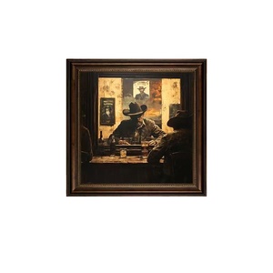Romantisches Paar in Bar Wand kunst drucken | Gerahmte dekorative Nachts zene Kunstwerk für Zuhause & Restaurant - Product Image 1