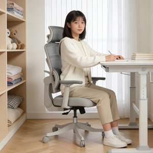 Silla de Oficina Ergonómica para Adolescentes con Certificación BIFMA CE, Reposabrazos Ajustables y Soporte Lumbar Adaptativo para el Hogar, Dormitorio y Estudio - Product Image 1